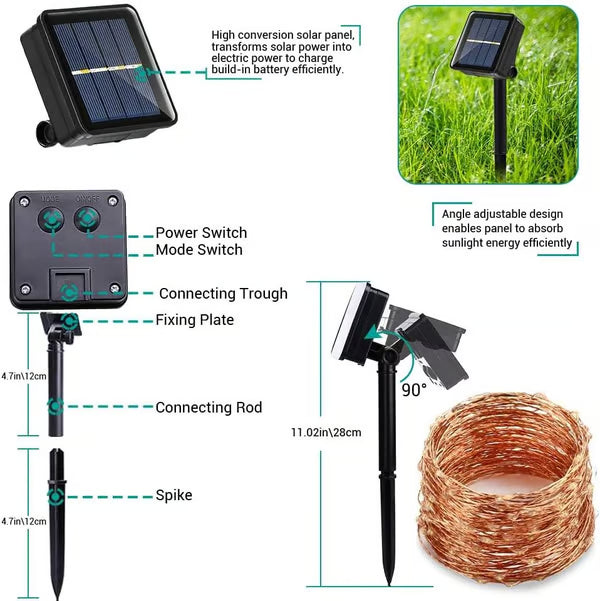 🔥Last Day-49-off🔥2-Pack Solar Outdoor String Lights